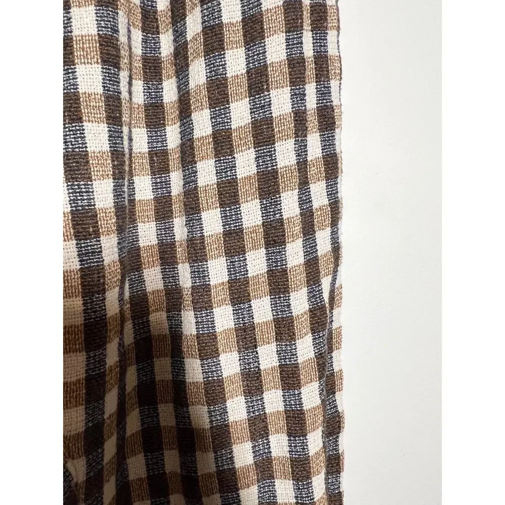 Rita Row EUC Brown Gingham Cotton Blend Bonj Trousers Pants S